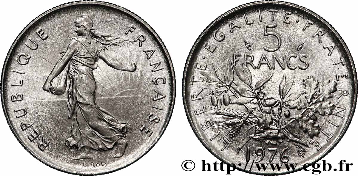 5 francs Semeuse, nickel 1976 Pessac F.341/8 MS 