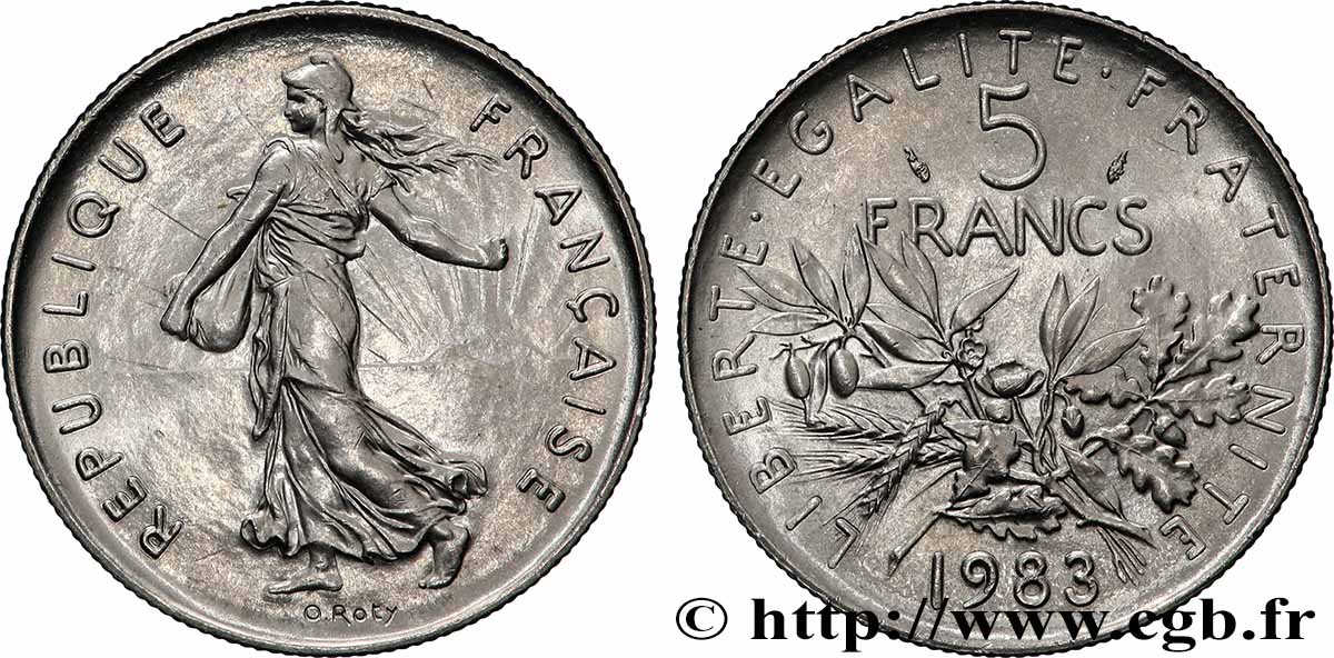 5 francs Semeuse, nickel 1983 Pessac F.341/15 VZ+ 