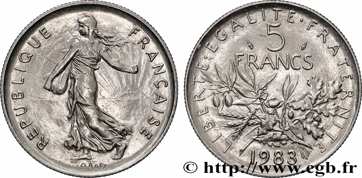 5 francs Semeuse, nickel 1983 Pessac F.341/15 SPL+ 