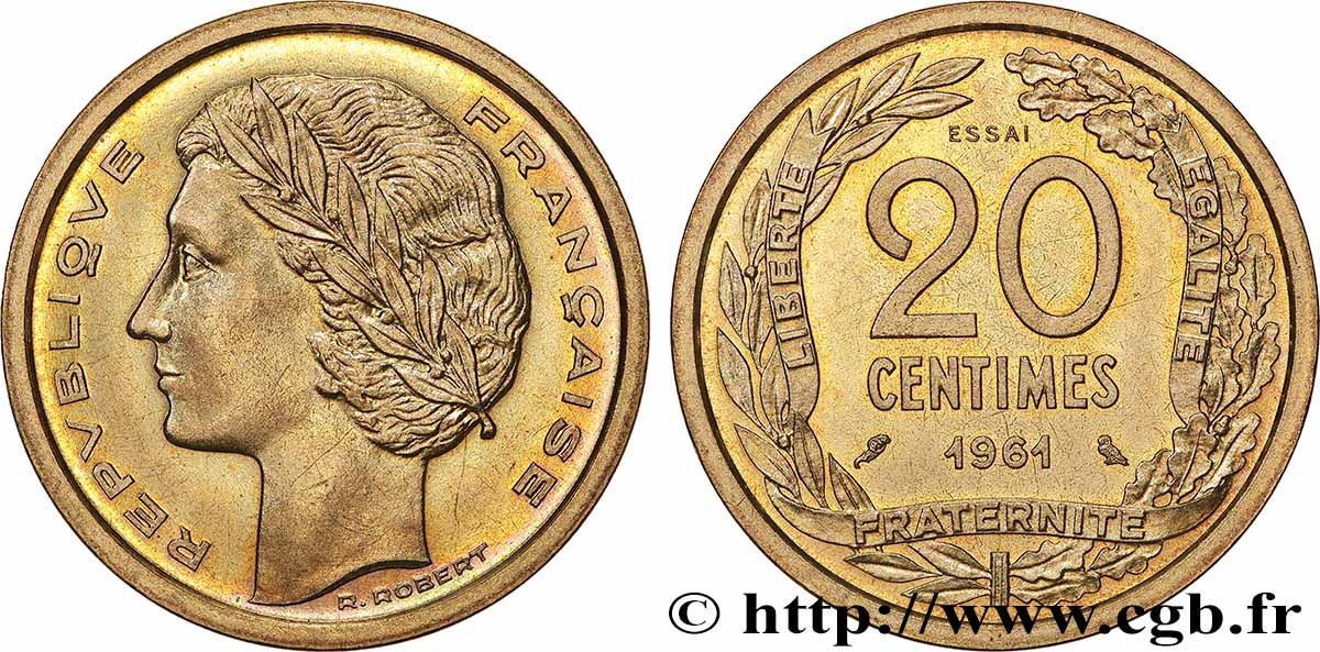 Essai du concours de 20 centimes par Robert 1961 Paris GEM.55 12 FDC 