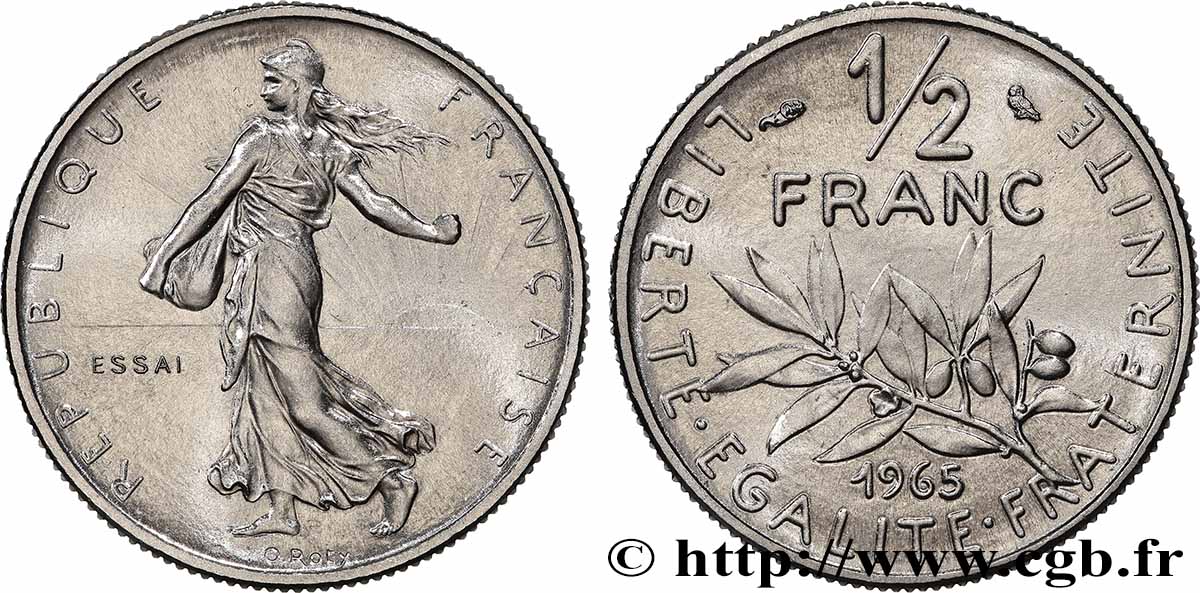 Essai du 1/2 franc Semeuse 1965 Paris F.198/2 FDC 
