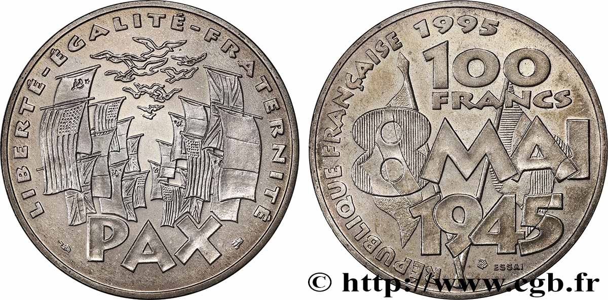 Essai de 100 francs 8 Mai 1945 1995 Pessac F.463/1 SPL64 