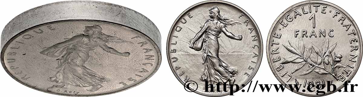 Piéfort Argent de 1 franc Semeuse 1981 Pessac GEM.104 P2 SPL 