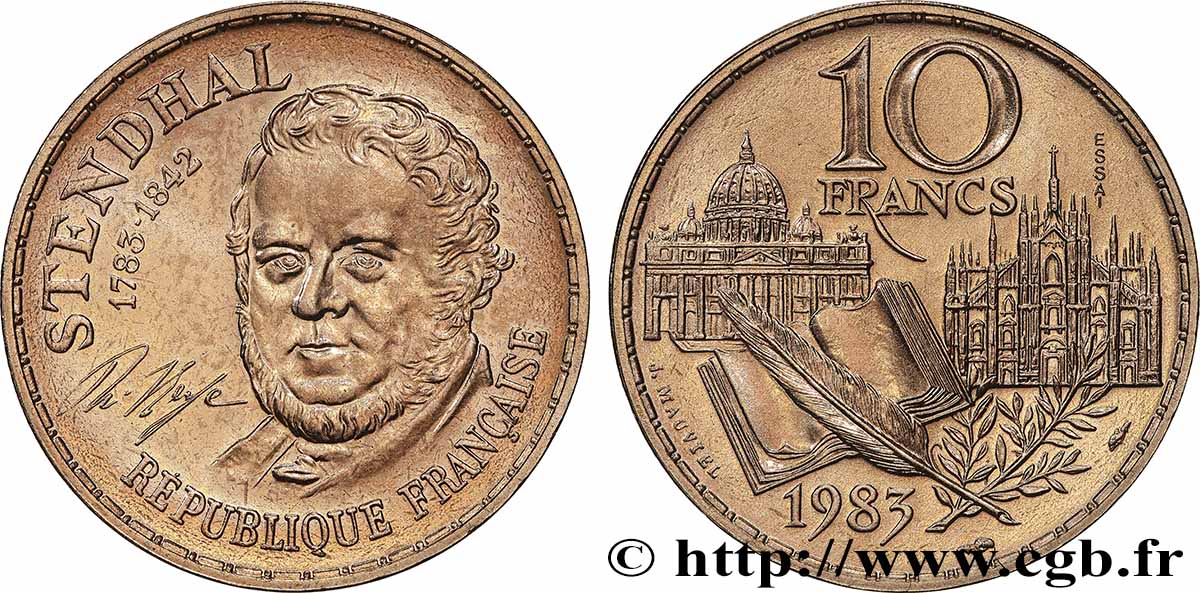 Essai de 10 francs Stendhal, Tranche B 1983 Pessac F.368/1 SPL 
