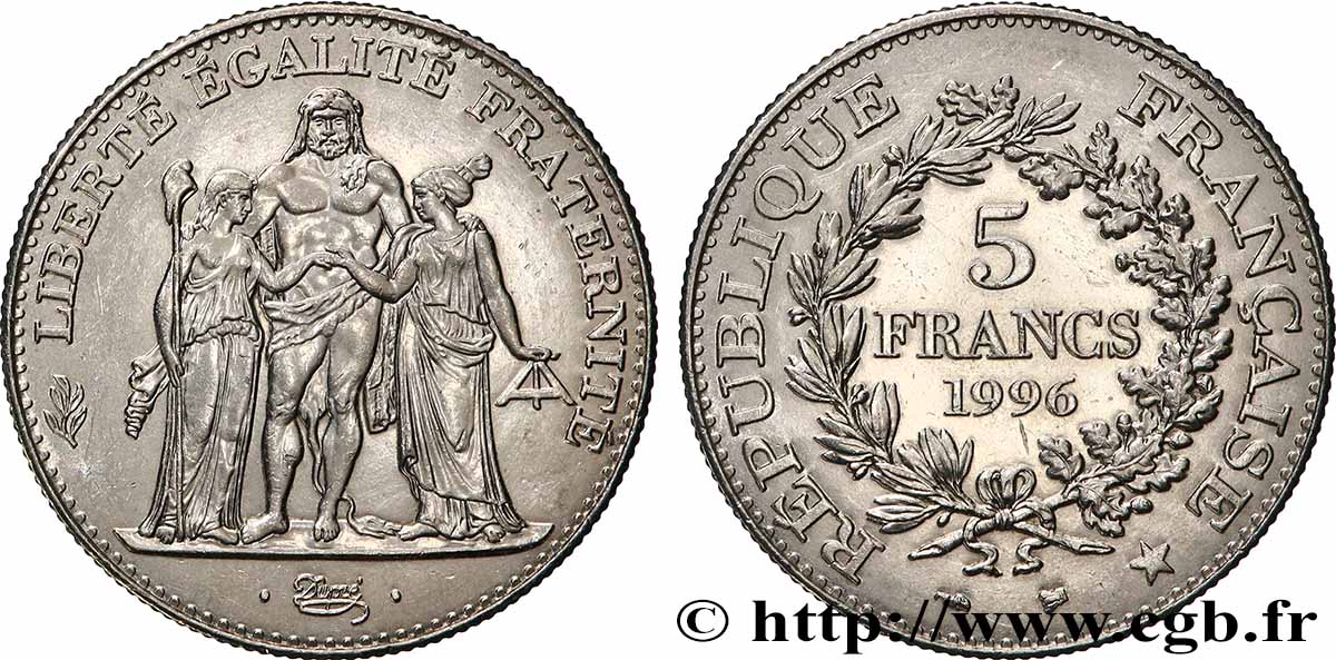 5 francs Hercule de Dupré 1996  F.346/2 MS 