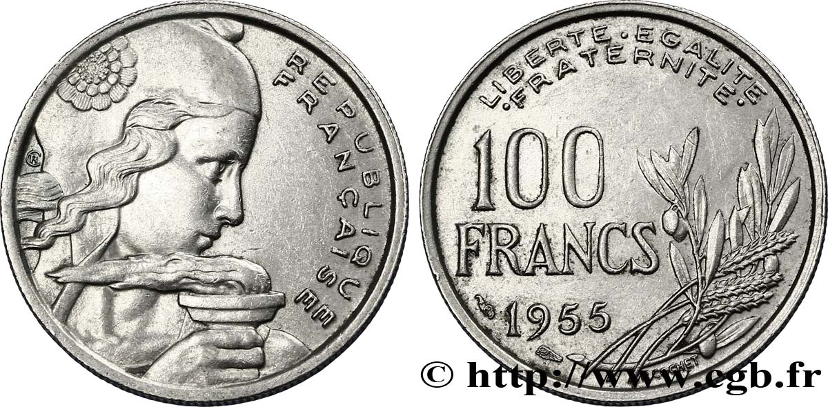 100 francs Cochet 1955  F.450/4 AU50 