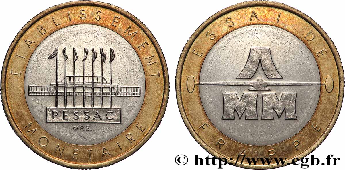 Essai de frappe de 20 francs, bimétallique n.d. Pessac GEM.214 4 SUP+ 