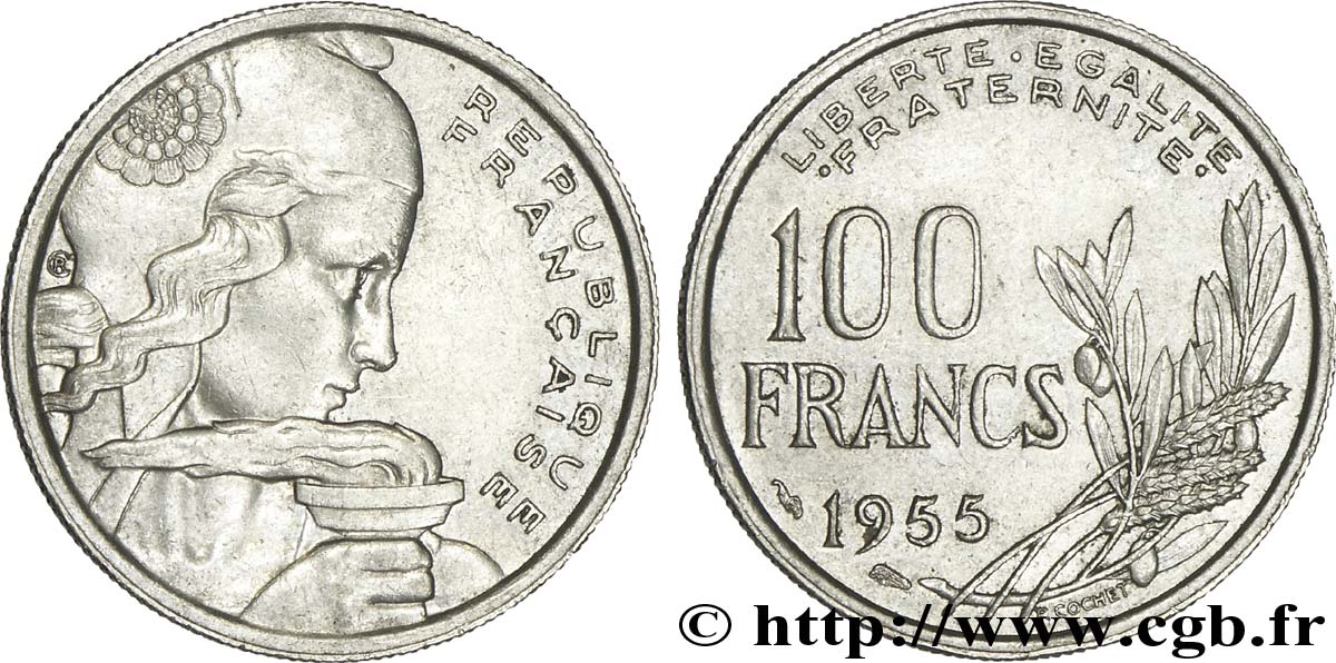 100 francs Cochet 1955  F.450/5 AU50 
