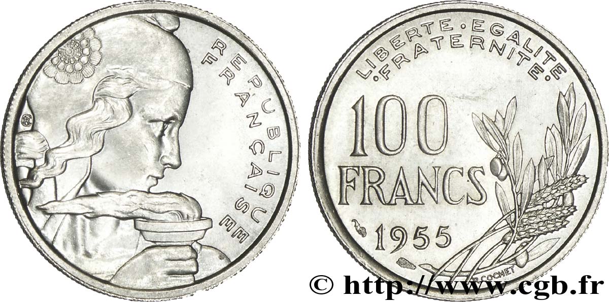 100 francs Cochet 1955  F.450/5 AU58 