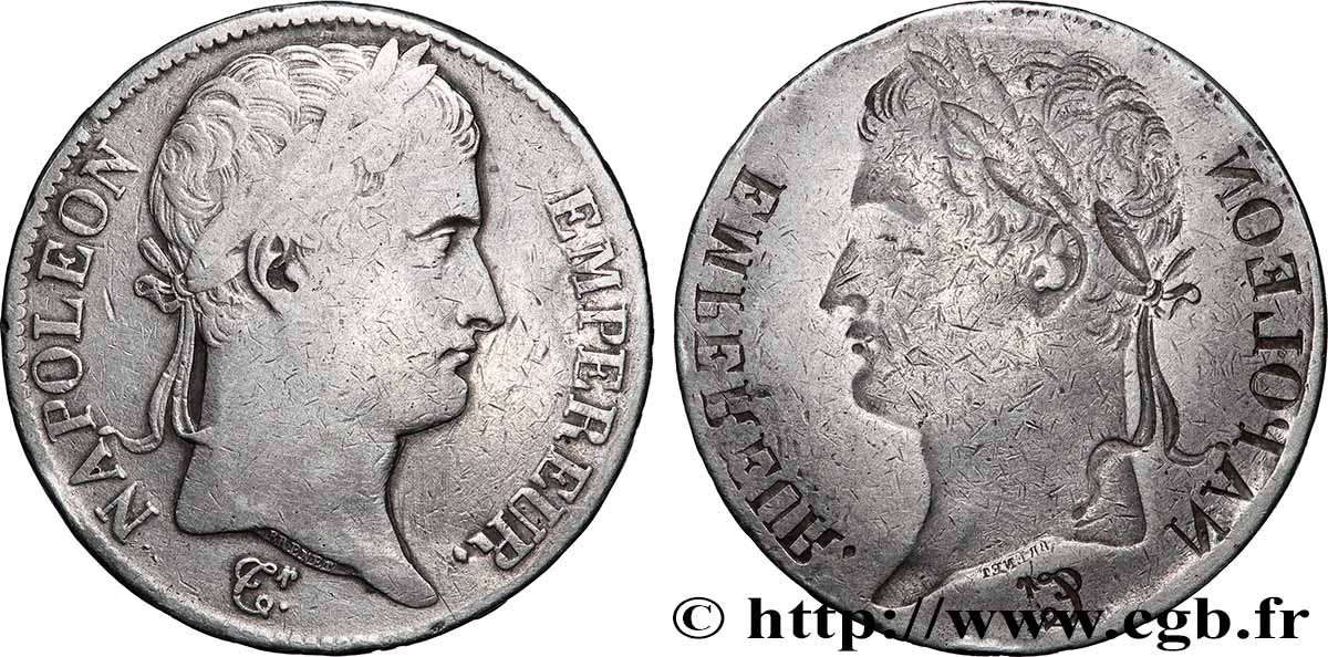 5 francs Napoléon Empereur en frappe INCUSE n.d. s.l. F.306/- VF 