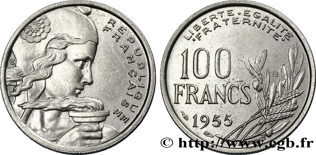 100 francs Cochet 1955 Beaumont-le-Roger F.450/6 SUP55 