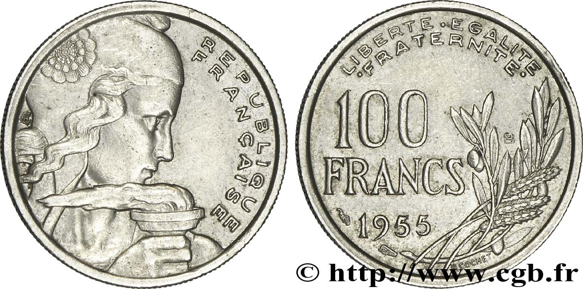 100 francs Cochet 1955 Beaumont-le-Roger F.450/6 TTB40 