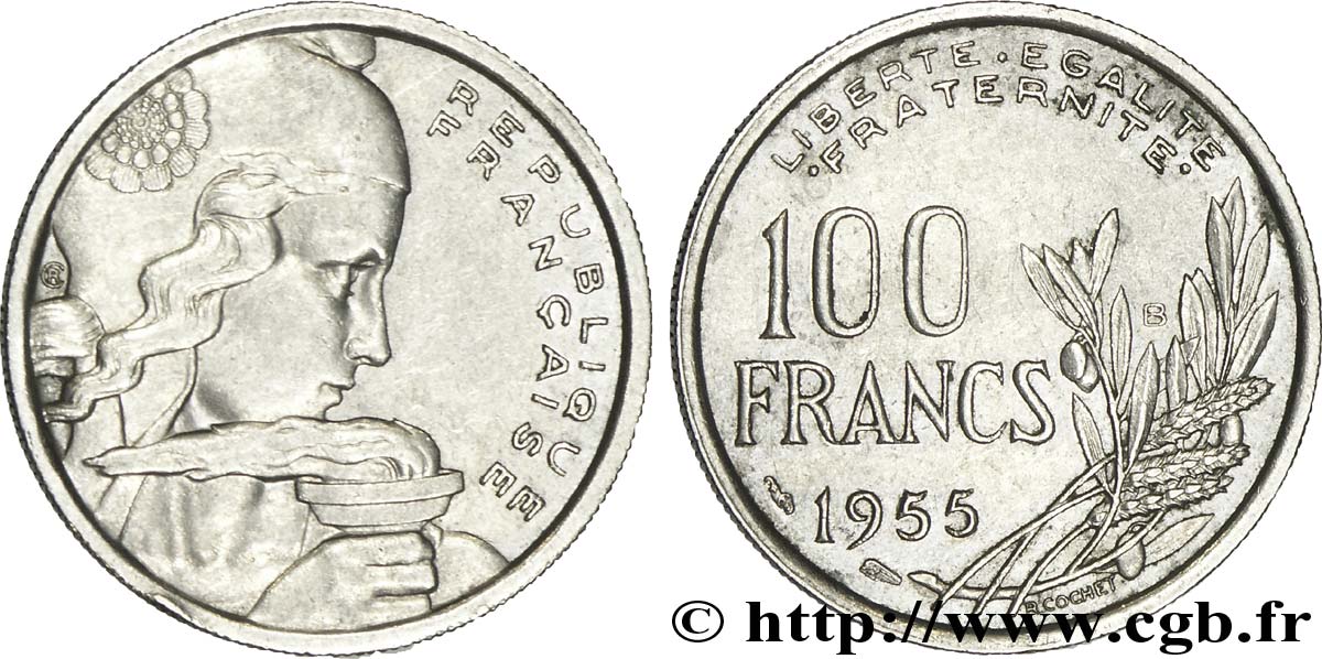 100 francs Cochet 1955 Beaumont-le-Roger F.450/7 TTB50 