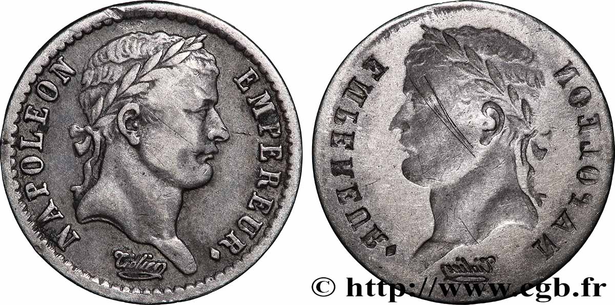 Demi-franc Napoléon Ier tête laurée en frappe incuse n.d. s.l. F.178/- XF 