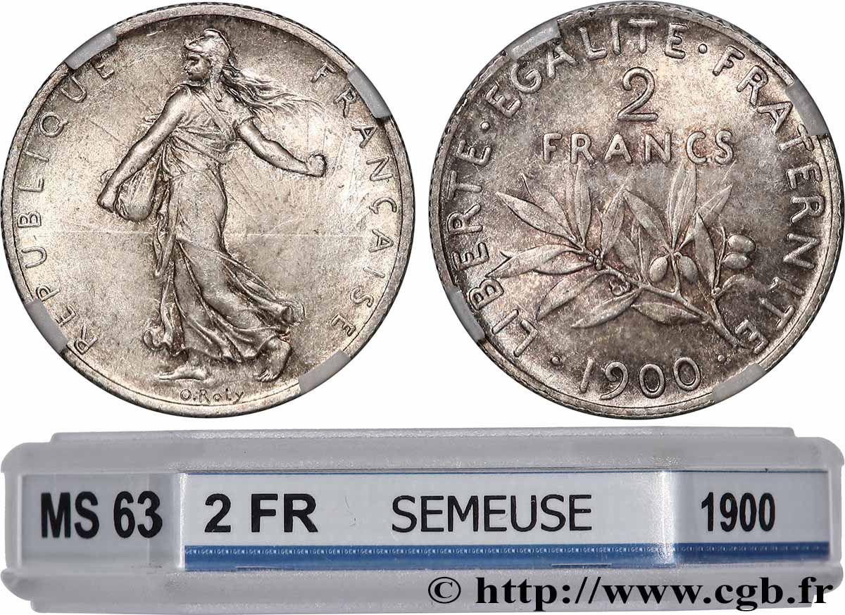 2 francs Semeuse 1900  F.266/4 MS63 GENI
