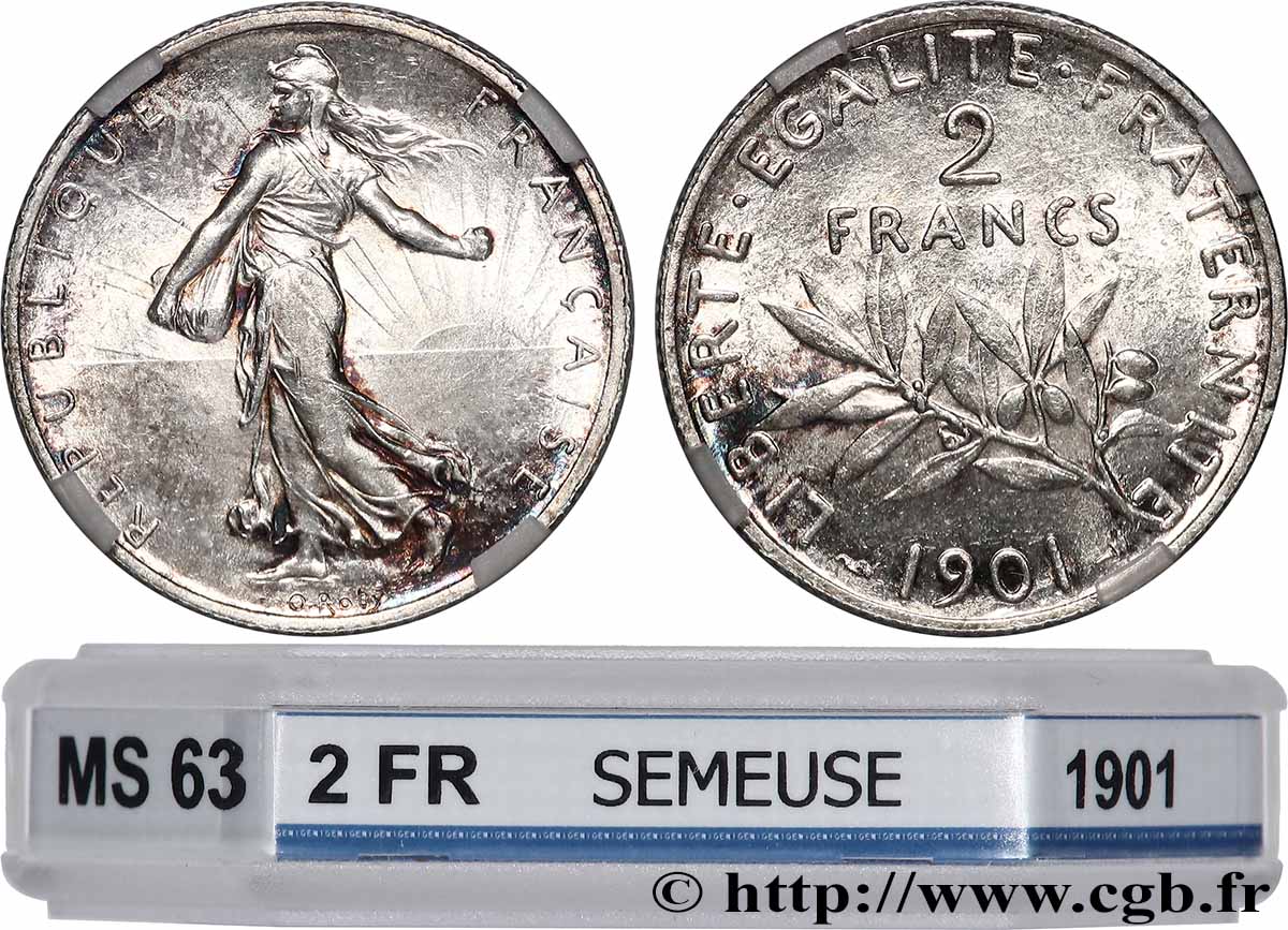 2 francs Semeuse 1901 Paris F.266/6 SPL63 GENI