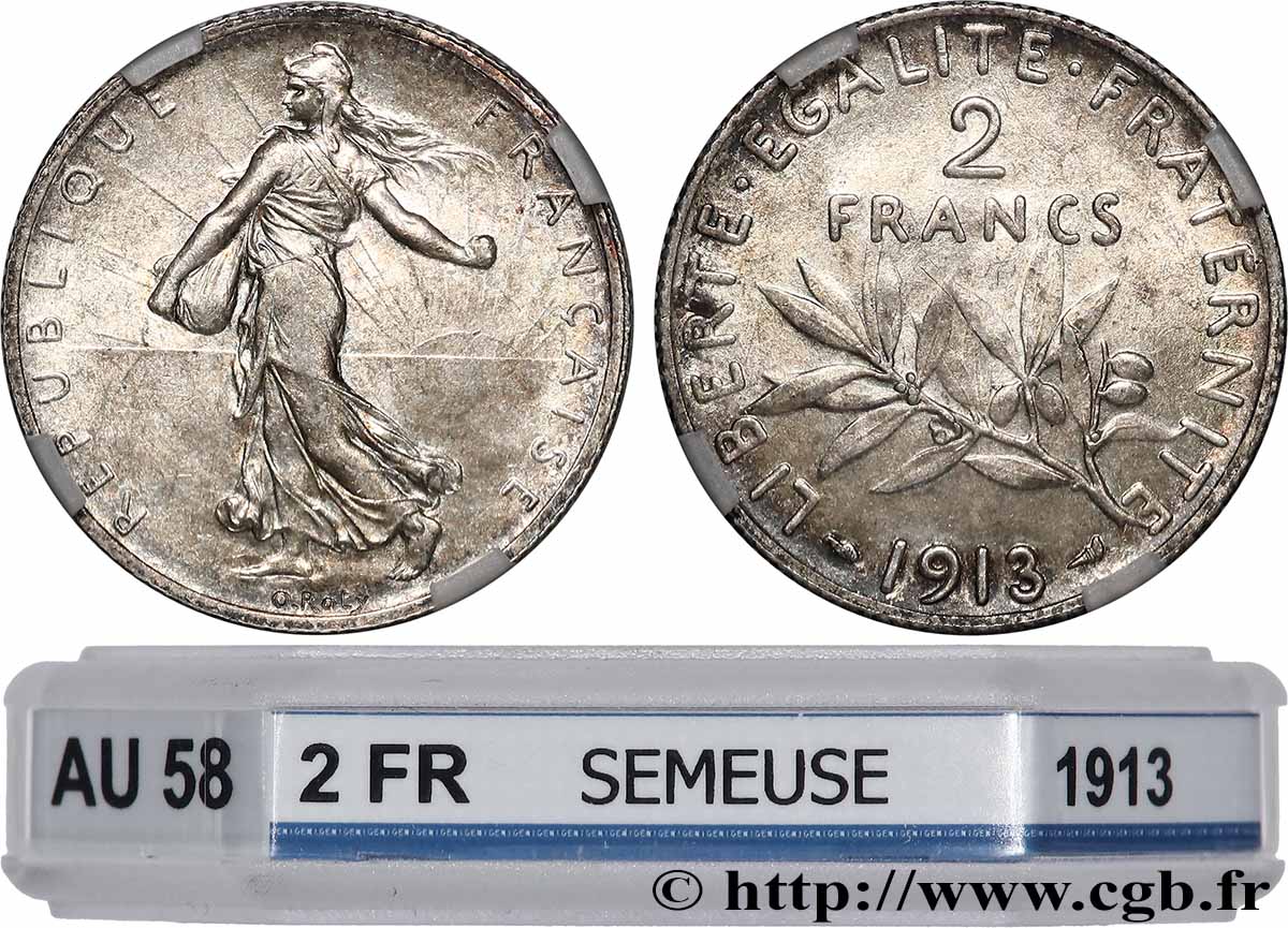 2 francs Semeuse 1913  F.266/14 SUP58 GENI