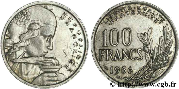 100 francs Cochet 1956  F.450/8 XF40 