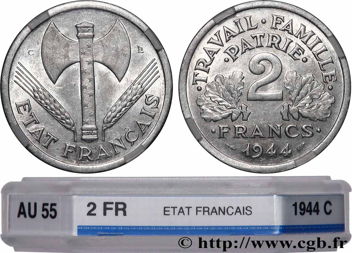 2 francs Francisque 1944 Castelsarrasin F.270/6 SUP55 GENI