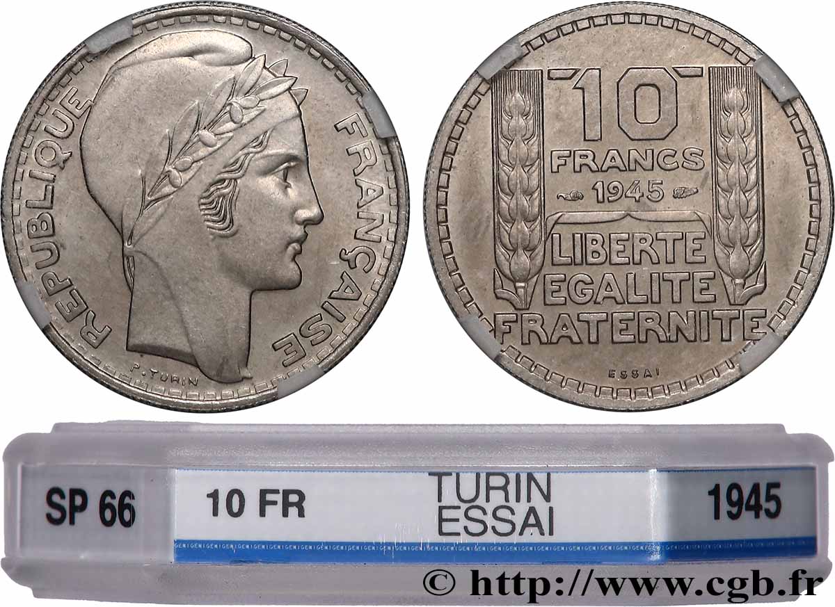 Essai de 10 francs Turin, grosse tête, rameaux longs 1945 Paris F.361/1 FDC66 GENI