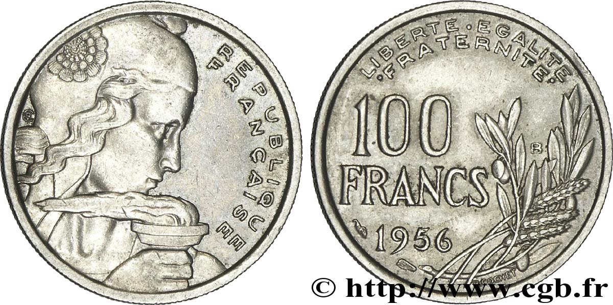 100 francs Cochet 1956 Beaumont-le-Roger F.450/9 XF40 