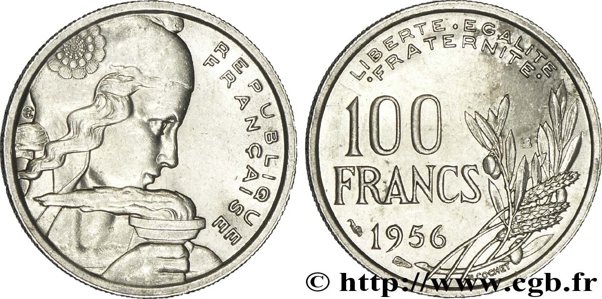 100 francs Cochet 1956 Beaumont-le-Roger F.450/9 AU58 