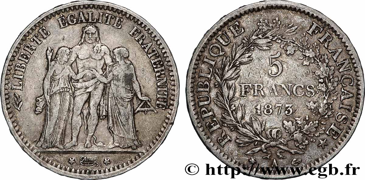 5 francs Hercule 1873 Paris F.334/9 BC 