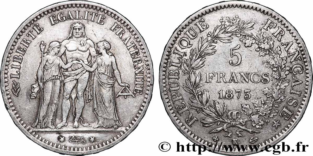 5 francs Hercule 1873 Bordeaux F.334/11 TTB 
