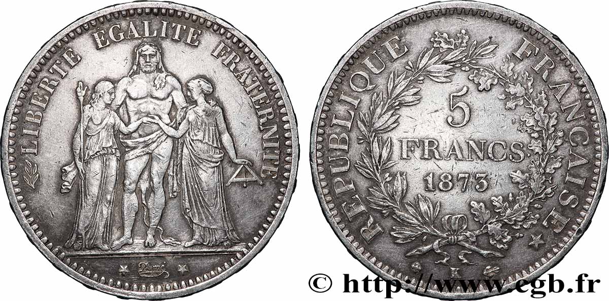 5 francs Hercule 1873 Bordeaux F.334/11 TTB 