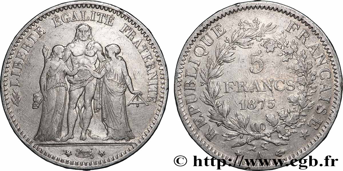5 francs Hercule 1875 Paris F.334/14 S 