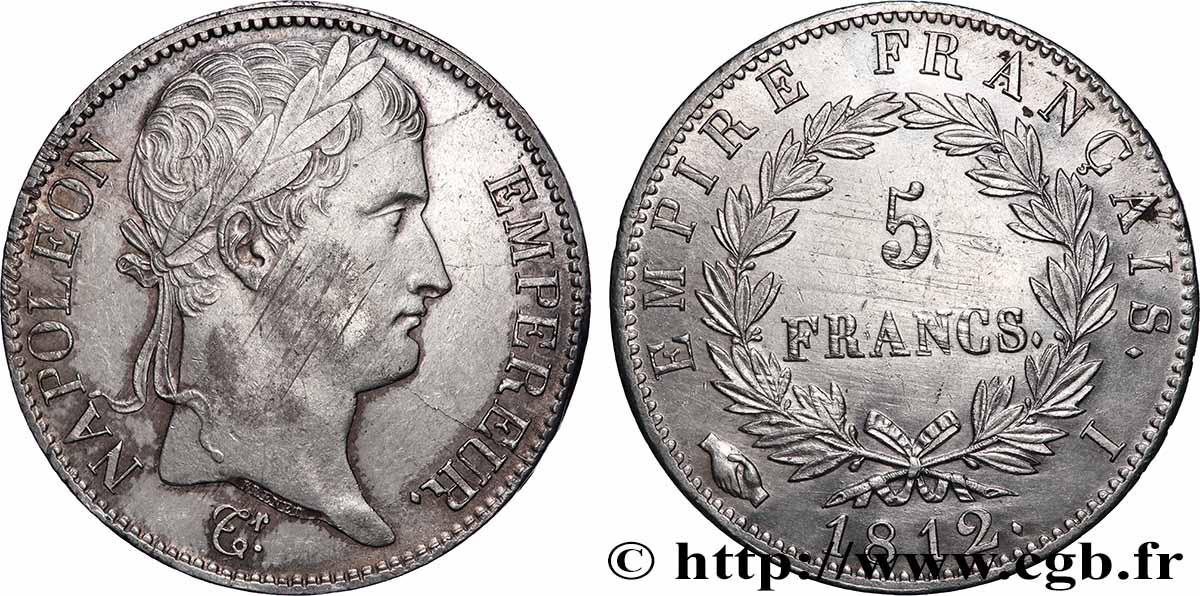 5 francs Napoléon Empereur, Empire français 1812 Limoges F.307/46 AU 