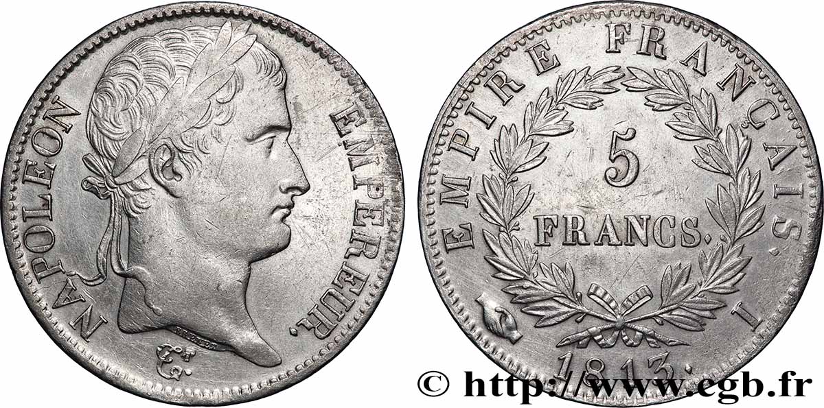 5 francs Napoléon Empereur, Empire français 1813 Limoges F.307/64 TTB+ 