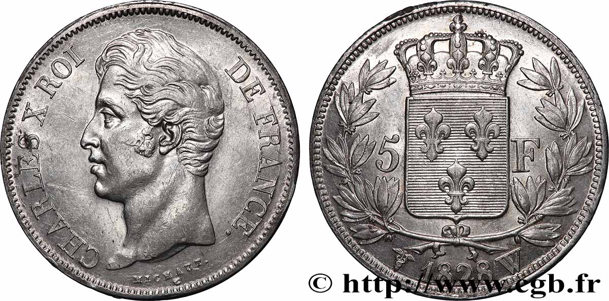 5 francs Charles X, 2e type 1828 Lille F.311/26 TTB+ 