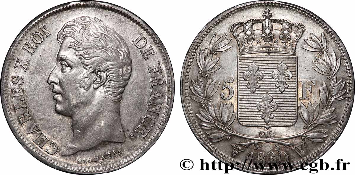 5 francs Charles X, 2e type 1830 Lille F.311/52 SUP 