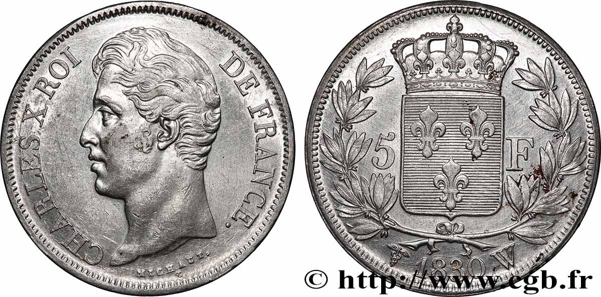5 francs Charles X, 2e type 1830 Lille F.311/52 TTB+ 