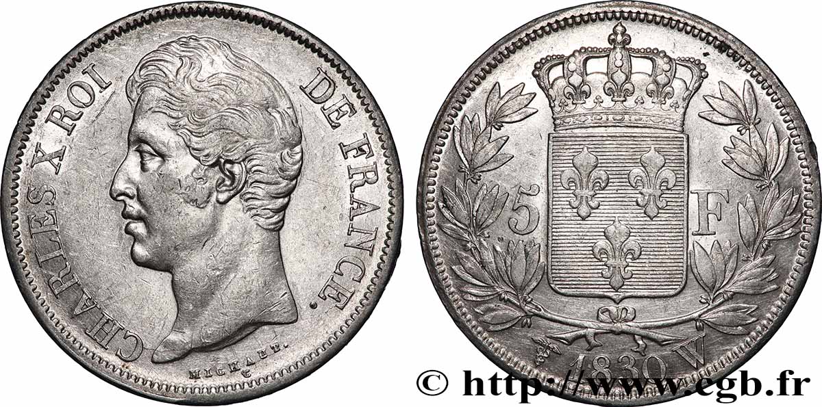 5 francs Charles X, 2e type 1830 Lille F.311/52 TTB+ 