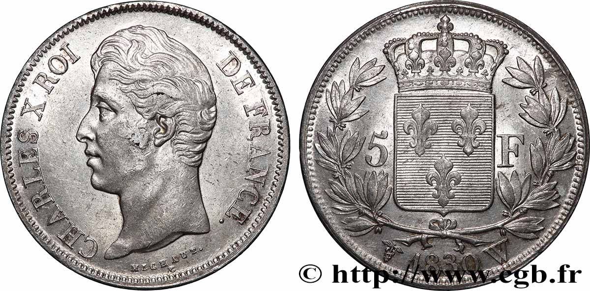 5 francs Charles X, 2e type 1830 Lille F.311/52 TTB+ 