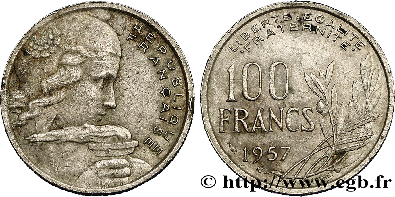 100 francs Cochet 1957  F.450/10 VF35 