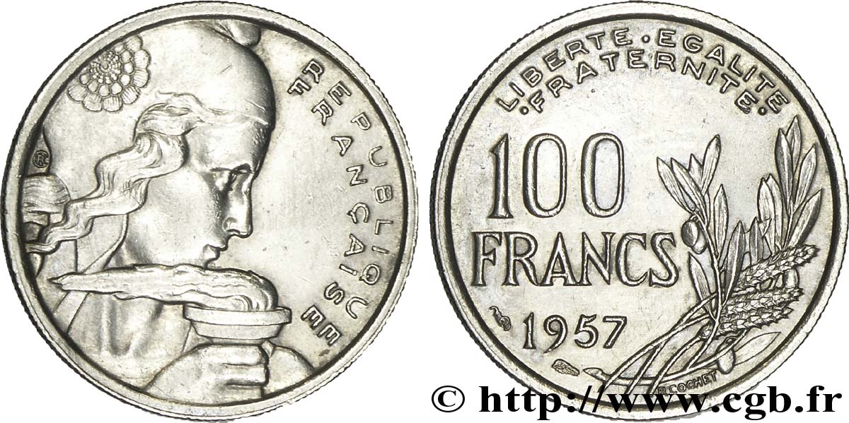 100 francs Cochet 1957  F.450/10 AU50 