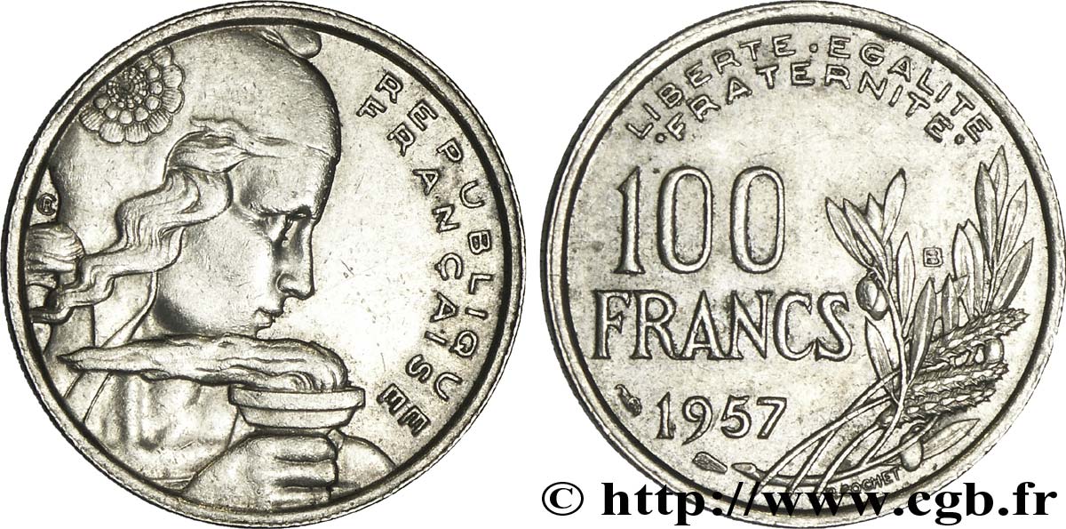 100 francs Cochet 1957 Beaumont-le-Roger F.450/11 MBC50 