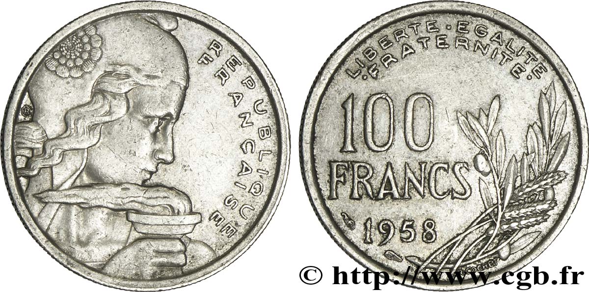 100 francs Cochet 1958  F.450/12 VF30 