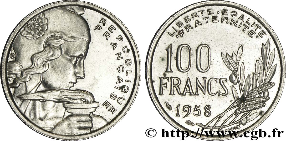 100 francs Cochet 1958  F.450/12 AU55 