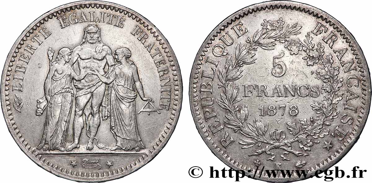 5 francs Hercule 1878 Bordeaux F.334/23 TTB 