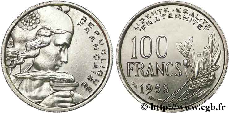 100 francs Cochet 1958 Beaumont-le-Roger F.450/14 SUP55 