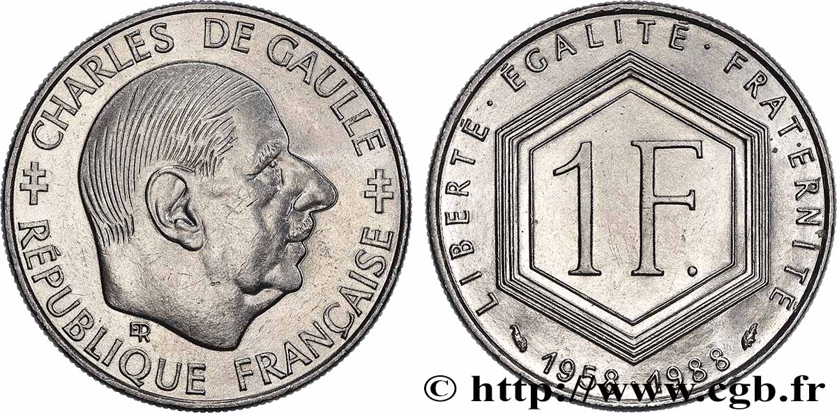 1 franc De Gaulle 1988  F.227/2 MS 