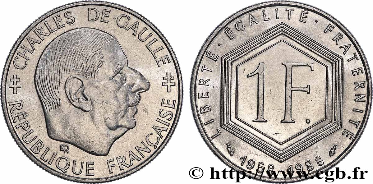 1 franc De Gaulle 1988  F.227/2 MS 