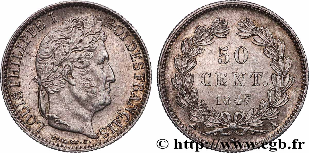 50 centimes Louis-Philippe 1847 Paris F.183/13 SUP+ 