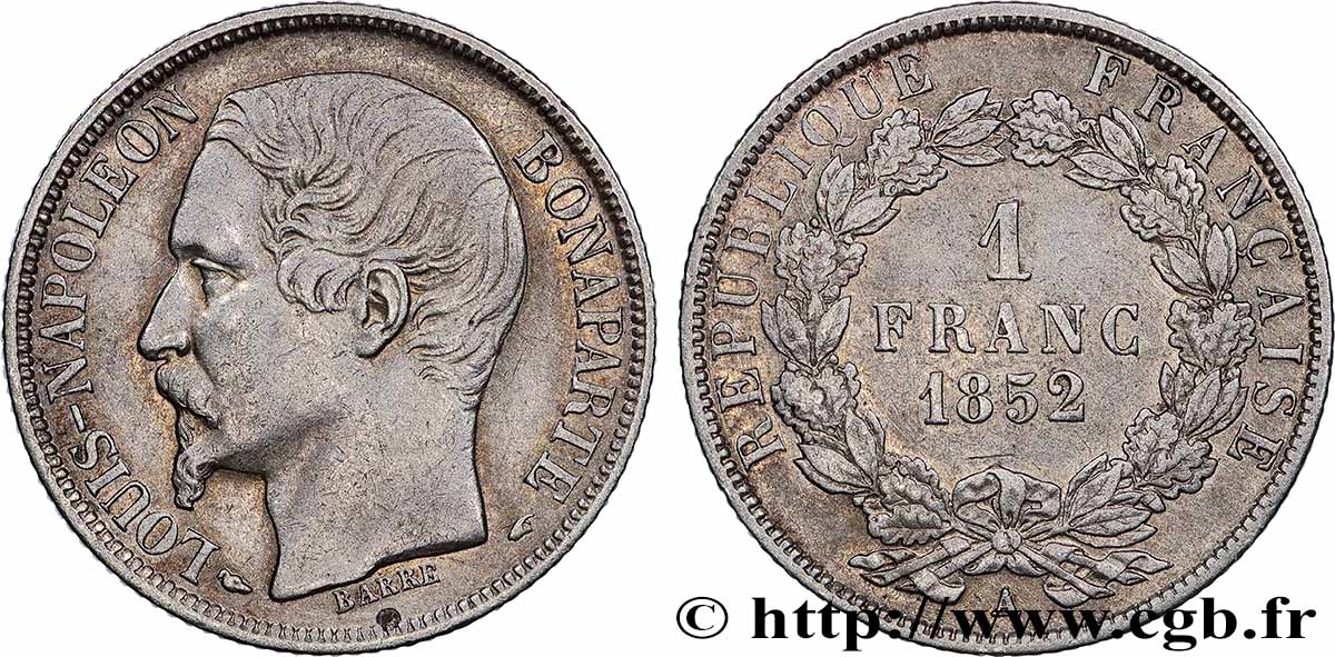 1 franc Louis-Napoléon 1852 Paris F.212/1 TTB 