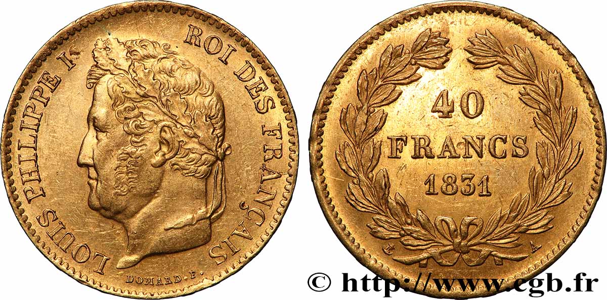 40 francs or Louis-Philippe 1831 Paris F.546/2 SUP+ 