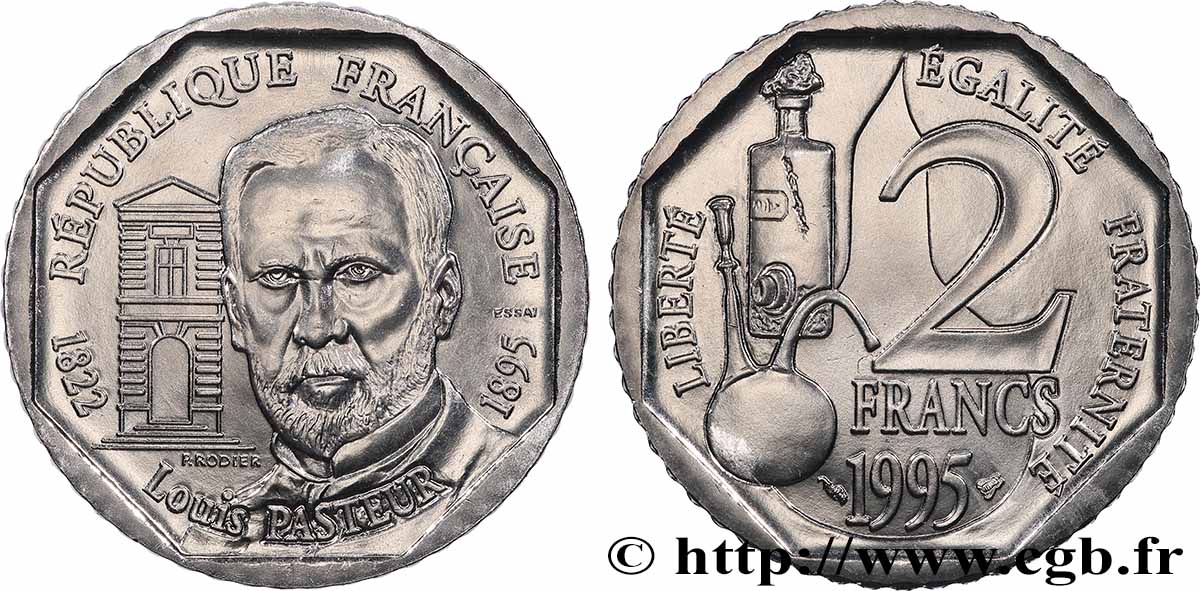 Essai de 2 francs Louis Pasteur 1995 Pessac F.274/1 SPL 